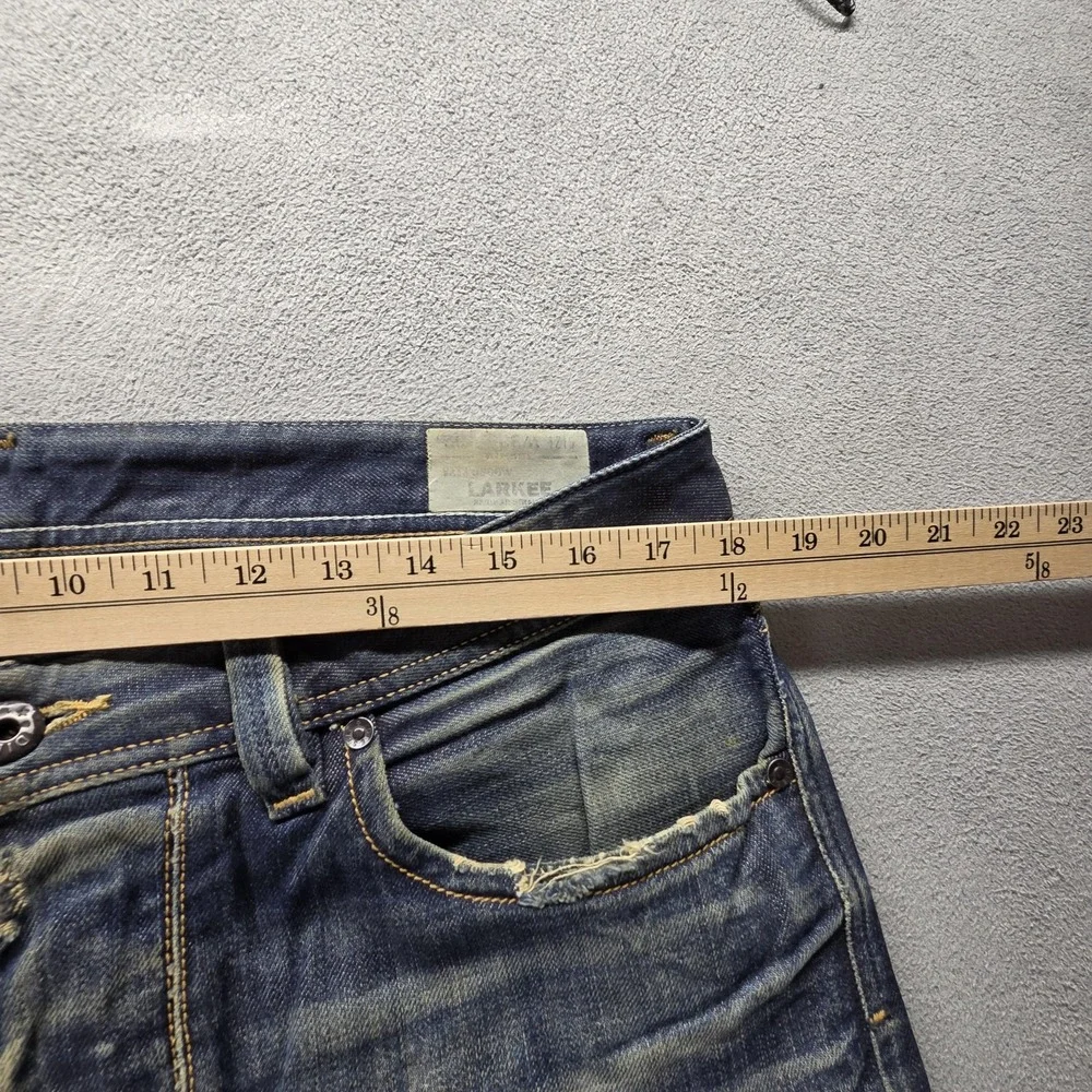 Diesel Jeans Mens 32x32 Blue Larkee Regular Straight Distressed Button Fly 0806W